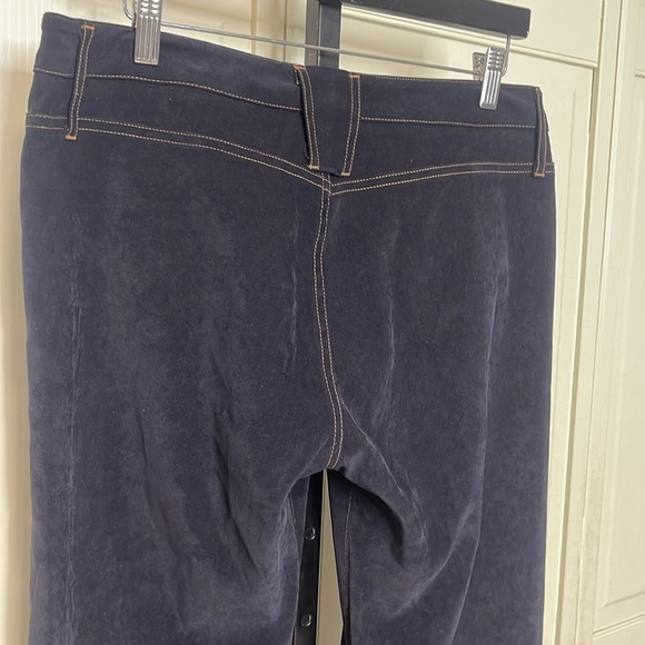 Reality Women’s Dark Wash Flare Jeans Size 14 Stretch Faux Suede - Picture 6 of 12